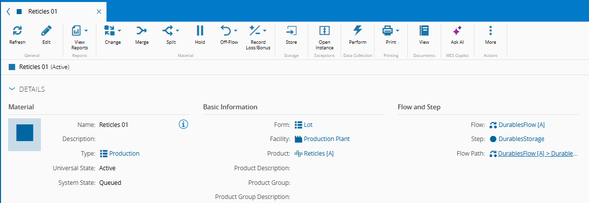 Screenshot showing the durable materials created for the tutorial model.