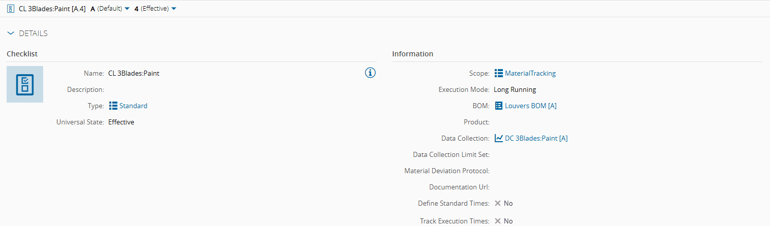 Screenshot showing a checklist for assembly with blades and parts listed.