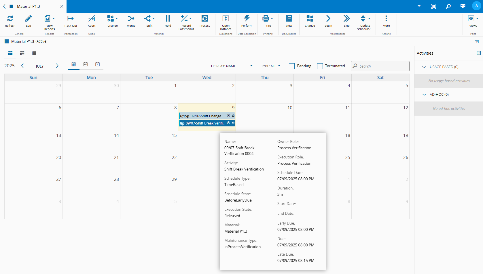 Shift Break Execution