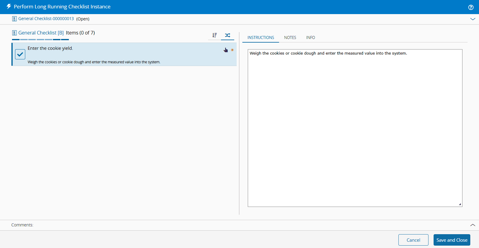 Floating Checklist Items